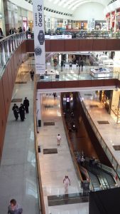 A picture of multiple floors at the Dubai mall