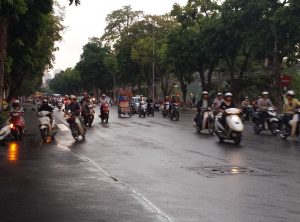Scooter Traffic on the Streets of Hanoi
