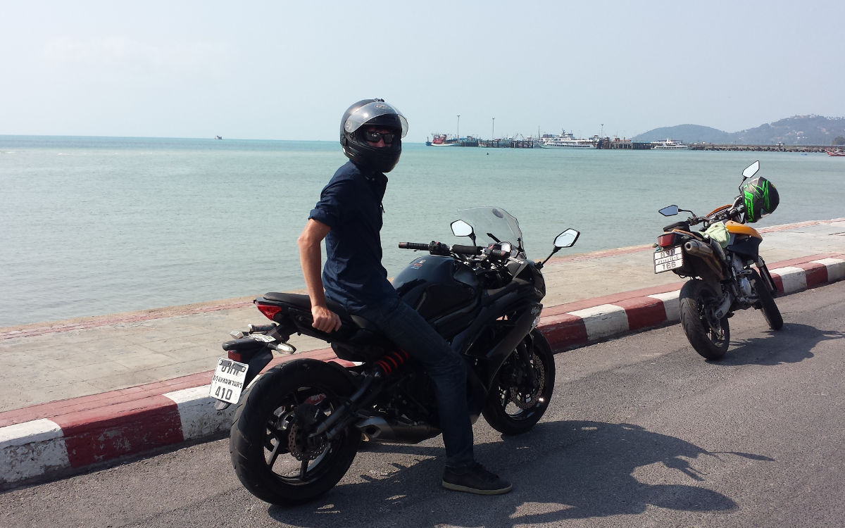 Riding a Ninja 650 on Koh Samui